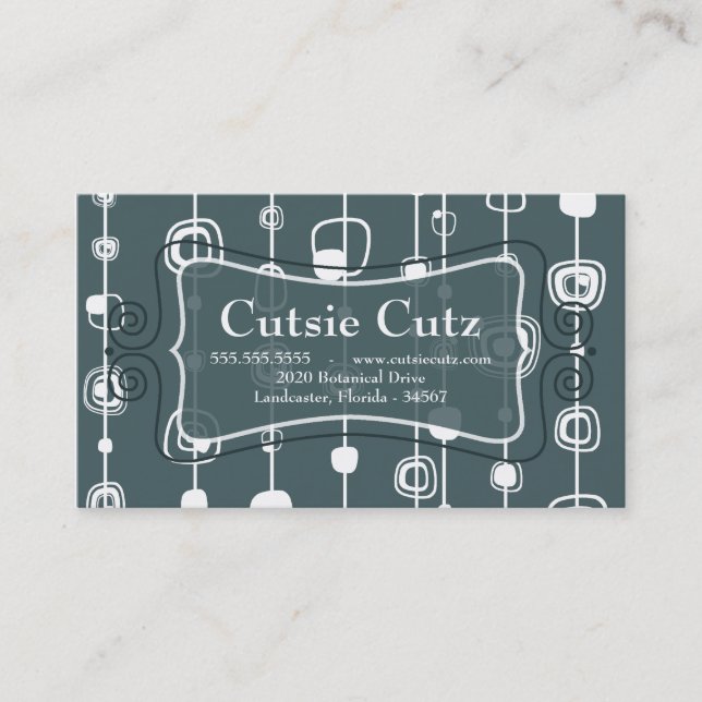 Tarjetas de visita Retro Circle Square de los años (Anverso)