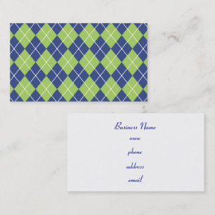 Tarjetas de visita Retro Lime Argyle