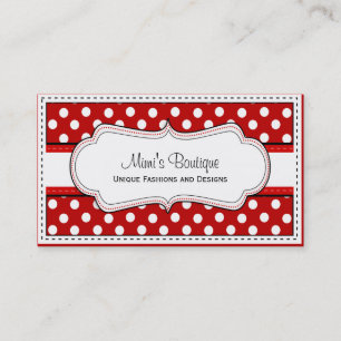 Tarjetas de visita Retro Red Polka dot