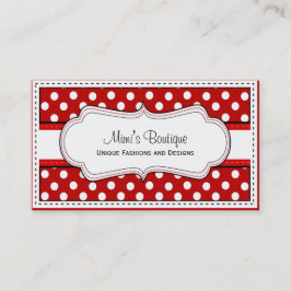 Tarjetas de visita Retro Red Polka dot