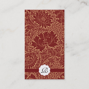 tarjetas de visita retro rojo monograma