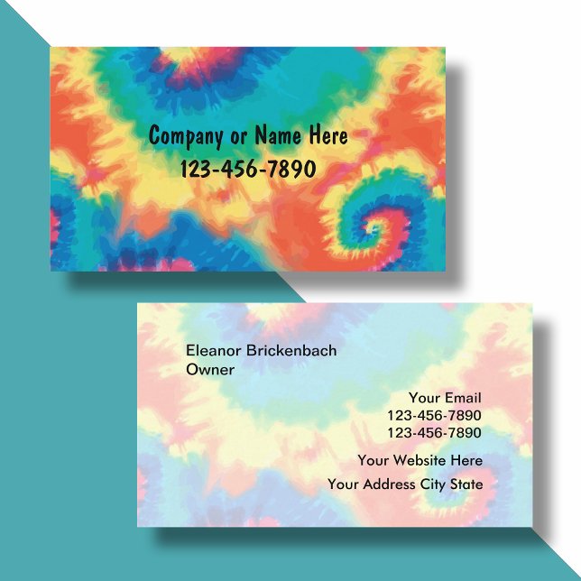 Tarjetas de visita Retro Tie Dye Style (Subido por el creador)