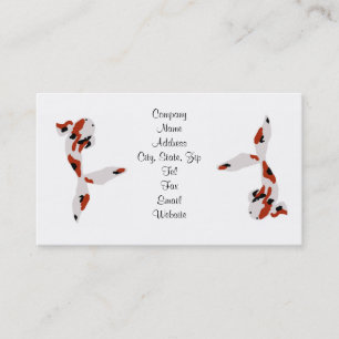 Tarjetas de visita rojas, blancos y negros de Koi
