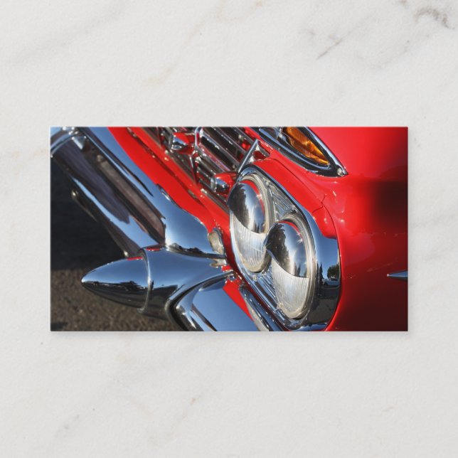 Tarjetas de visita rojas clásicas del coche (Anverso)