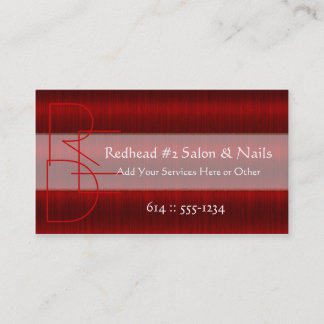 Tarjetas de visita rojas de la belleza del pelo