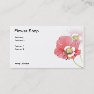 Tarjetas de visita rojas de la flor