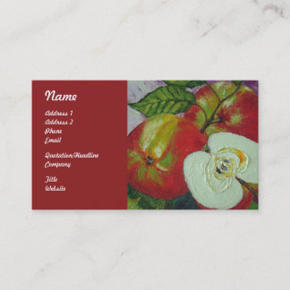 Tarjetas de visita rojas de la fruta de las