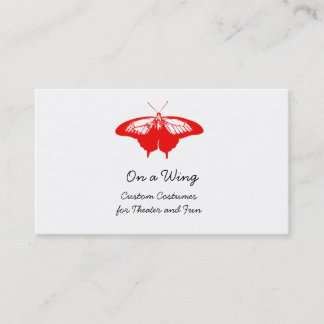 Tarjetas de visita rojas de la mariposa