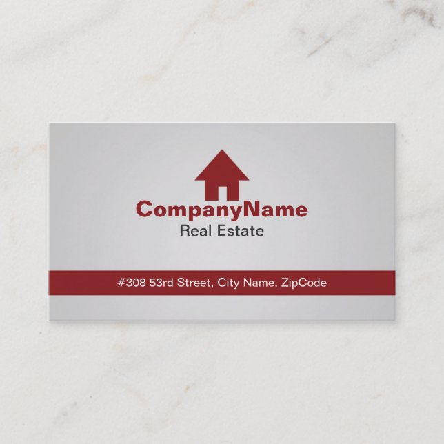 Tarjetas de visita rojas de las propiedades (Anverso)