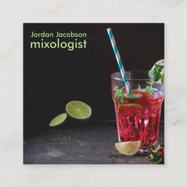 Tarjetas de visita rojas del cóctel (Anverso)