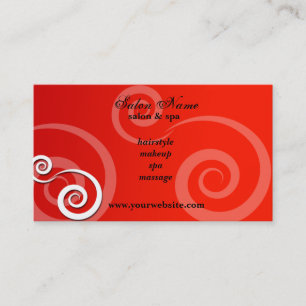 Tarjetas de visita rojas del salón y del balneari