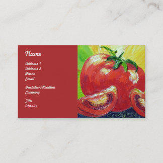 Tarjetas de visita rojas del tomate