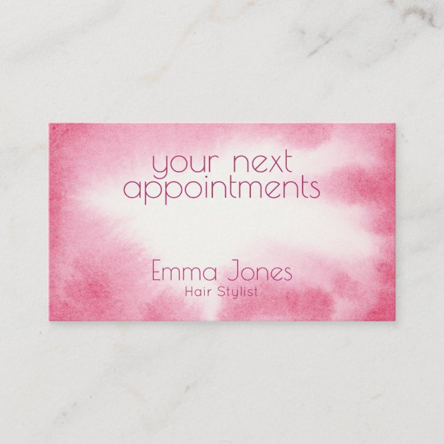 Tarjetas de visita rosa acuarela (Anverso)