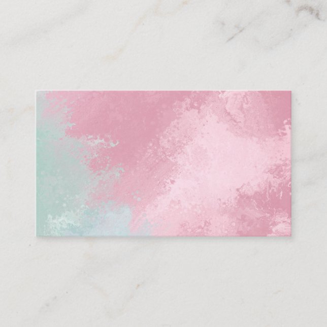 Tarjetas de visita Rosa/Mint Pastel (Anverso)