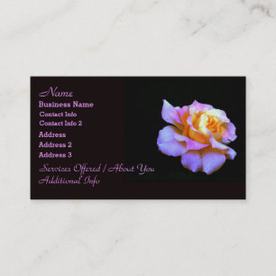 Tarjetas de visita Rosa rosa y dorada