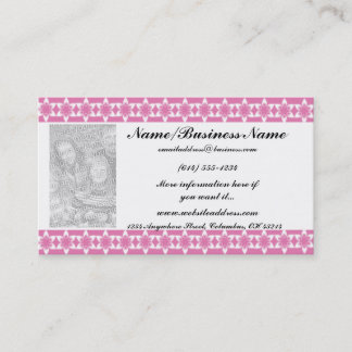Tarjetas de visita rosadas de la foto de la