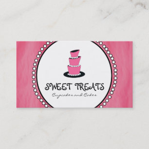 Tarjetas de visita rosadas de la panadería de la