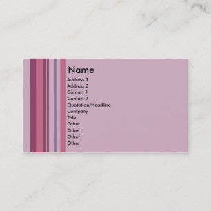 Tarjetas de visita rosadas de la raya del caramelo