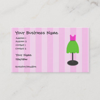 Tarjetas de visita rosadas de la tienda de ropa
