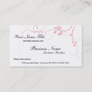 Tarjetas de visita rosadas de la vid