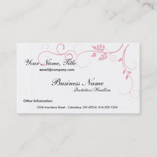 Tarjetas de visita rosadas de la vid