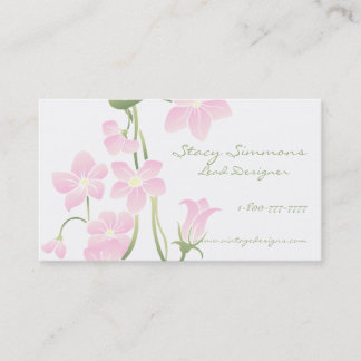Tarjetas de visita rosadas de las flores de la
