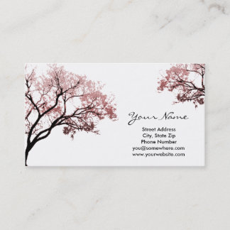 Tarjetas de visita rosadas de los árboles