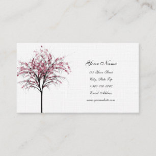 Tarjetas de visita rosadas de los árboles de la