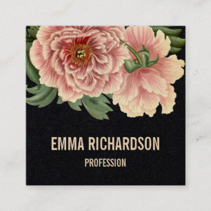 Tarjetas de visita rosadas de moda florales