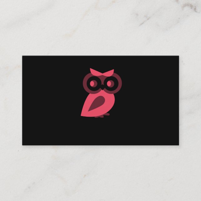 Tarjetas de visita rosadas del búho (Anverso)
