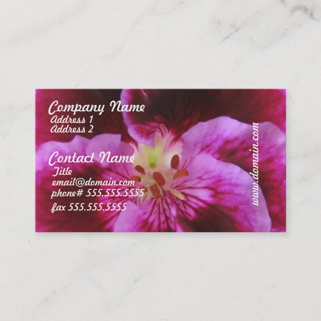 Tarjetas de visita rosadas del pensamiento (Anverso)