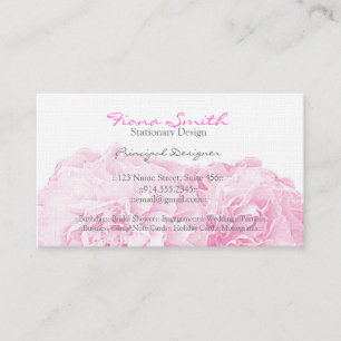 Tarjetas de visita rosadas del Peony