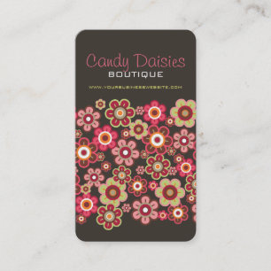 Tarjetas de visita rosadas dulces de las flores de