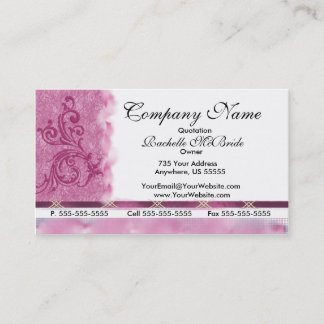 Tarjetas de visita rosadas elegantes del bordado