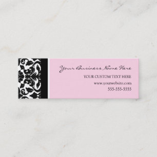 Tarjetas de visita rosadas elegantes del damasco