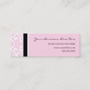 Tarjetas de visita rosadas elegantes del damasco