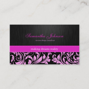 Tarjetas de visita rosadas elegantes profesionales