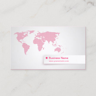 Tarjetas de visita rosadas globales del mapa del