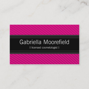 Tarjetas de visita rosadas negras del