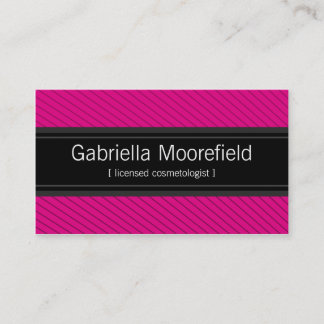 Tarjetas de visita rosadas negras del