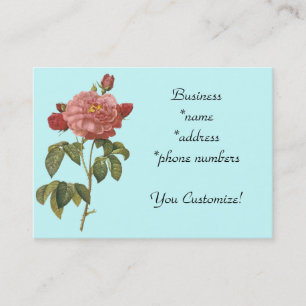 Tarjetas de visita rosadas *Pretty de Flower* del