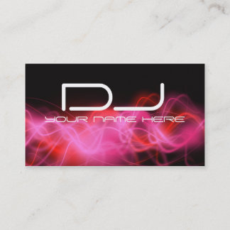Tarjetas de visita rosadas psicodélicas de DJ de