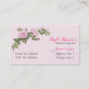 Tarjetas de visita rosadas suaves de los rosas