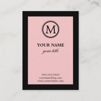 Tarjetas de visita rosadas y negras elegantes del