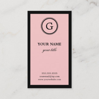 Tarjetas de visita rosadas y negras elegantes del