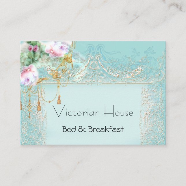 Tarjetas de visita rosas victorianas (Anverso)
