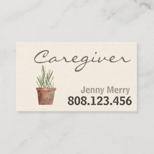 Tarjetas de visita Rosemary Caregiver