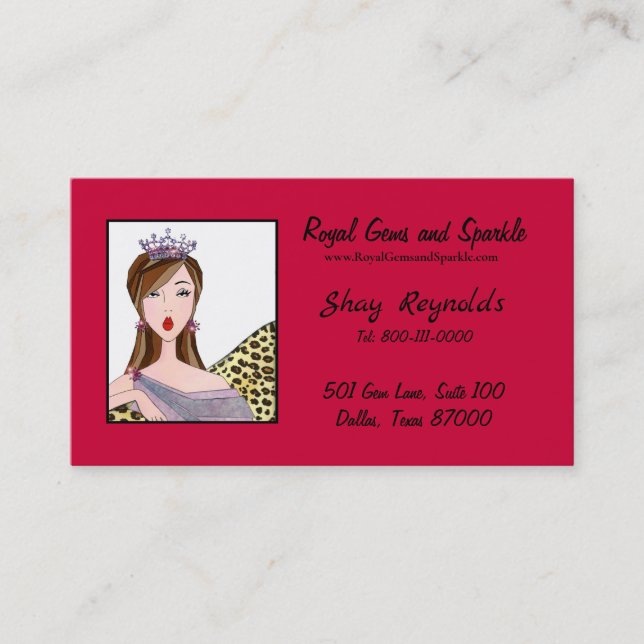 Tarjetas de visita "Royal+Gems & Sparkle" (Anverso)