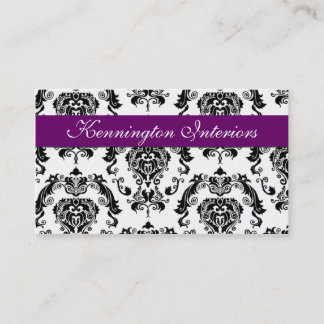 Tarjetas de visita Royal Purple Black Damask Lace