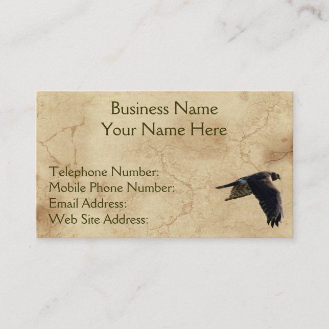 Tarjetas de visita Rustic Earth Peregrine Falcon (Anverso)